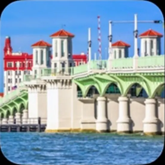 Bridge of Lions and historic waterfront in St. Augustine, Florida